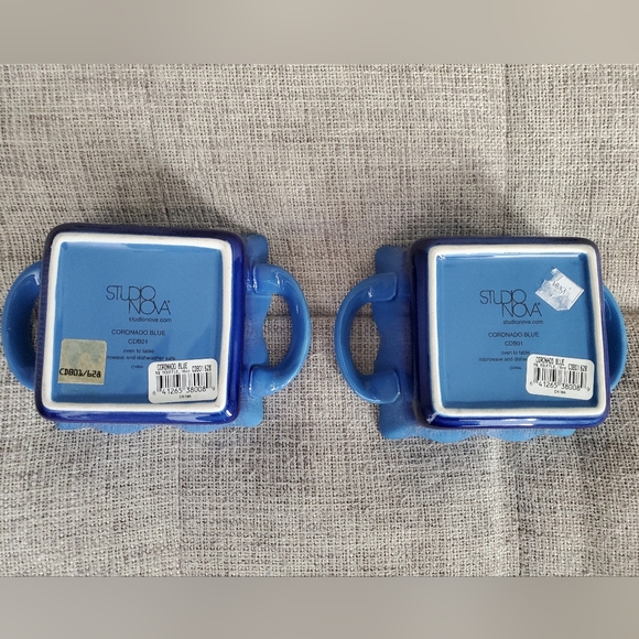 Studio Nova Coronado Blue Square Bowls, set of 2 - Picture 5 of 7